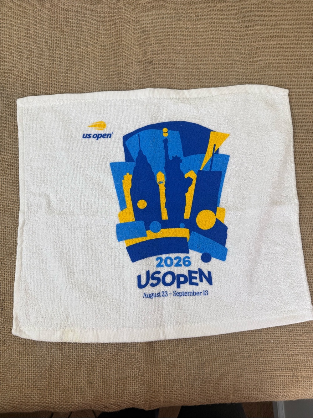 US Open 2026 Graphic Print White 100% Cotton Bathroom Washcloth